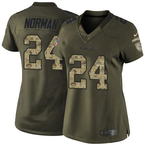 Nike Redskins #24 Josh Norman Green Women's Stitched NFL Limited Salute to Service Jersey Nike Redskins #24 Josh Norman Green Women's Stitched NFL Limited Salute to Service Jersey