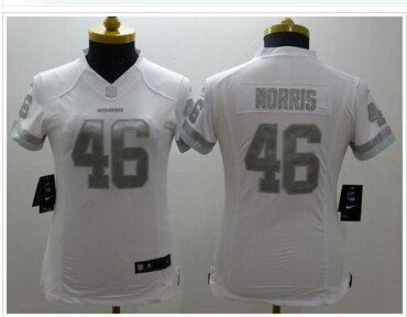 Women's New Redskins #46 Alfred Morris White Stitched NFL Limited Platinum Jersey Women's New Redskins #46 Alfred Morris White Stitched NFL Limited Platinum Jersey