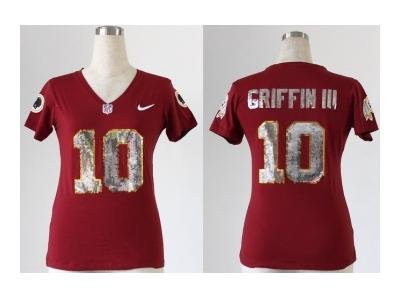 NEW women nfl jerseys washington redskins #10 robert griffin iii red(Handwork Sequin lettering Fashion) NEW women nfl jerseys washington redskins #10 robert griffin iii red(Handwork Sequin lettering Fashion)