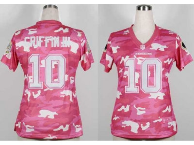 NEW women nfl jerseys washington redskins #10 robert griffin iii burgundy pink(fashion camo)