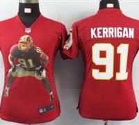 Women Nike Washington Redskins #91 Kerrigan Red Portrait Fashion Game Jerseys