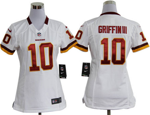 Women Nike NFL Washington Redskins 10 Robert Griffin III White Jerseys