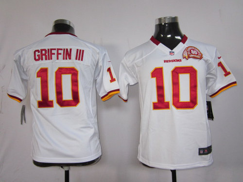 Women Nike NFL Washington Redskins 10 Robert Griffin III With 80TH White Jerseys
