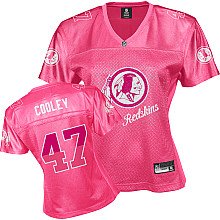 Reebok Washington Redskins 47# Chris Cooley Women's Pink Fem Fan Jersey
