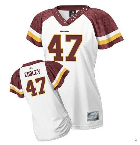 Washington Redskins 47 Chris Cooley White Women Jersey