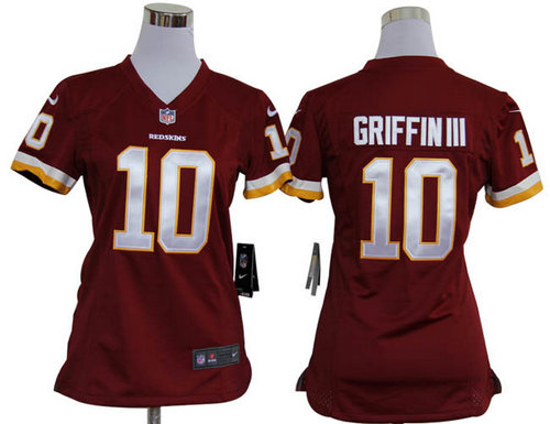 Women Nike Washington Redskins #10 Robert Griffin III Red Nike NFL Jerseys
