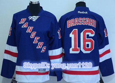 Rangers #16 Derick Brassard Blue Home Stitched Youth NHL Jersey