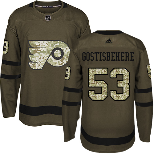 Adidas Flyers #53 Shayne Gostisbehere Green Salute to Service Stitched Youth NHL Jersey Adidas Flyers #53 Shayne Gostisbehere Green Salute to Service Stitched Youth NHL Jersey