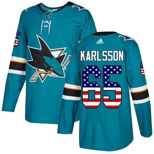 Adidas Sharks #65 Erik Karlsson Teal Home Authentic USA Flag Stitched Youth NHL Jersey Adidas Sharks #65 Erik Karlsson Teal Home Authentic USA Flag Stitched Youth NHL Jersey