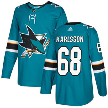 Adidas Sharks #68 Melker Karlsson Teal Home Authentic Stitched Youth NHL Jersey Adidas Sharks #68 Melker Karlsson Teal Home Authentic Stitched Youth NHL Jersey