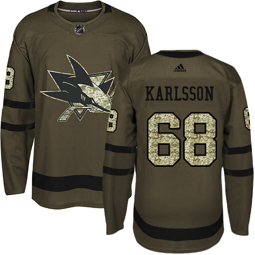 Adidas Sharks #68 Melker Karlsson Green Salute to Service Stitched Youth NHL Jersey Adidas Sharks #68 Melker Karlsson Green Salute to Service Stitched Youth NHL Jersey