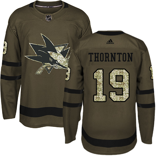 Adidas Sharks #19 Joe Thornton Green Salute to Service Stitched Youth NHL Jersey Adidas Sharks #19 Joe Thornton Green Salute to Service Stitched Youth NHL Jersey