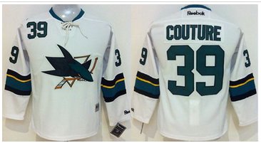San Jose Sharks #39 Logan Couture White Stitched Youth NHL Jersey