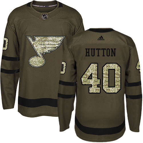 Adidas Blues #40 Carter Hutton Green Salute to Service Stitched Youth NHL Jersey Adidas Blues #40 Carter Hutton Green Salute to Service Stitched Youth NHL Jersey