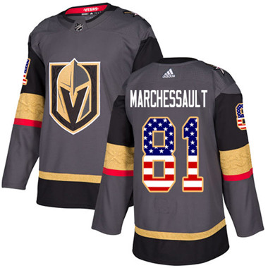 Adidas Golden Knights #81 Jonathan Marchessault Grey Home Authentic USA Flag Stitched Youth NHL Jersey Adidas Golden Knights #81 Jonathan Marchessault Grey Home Authentic USA Flag Stitched Youth NHL Jersey