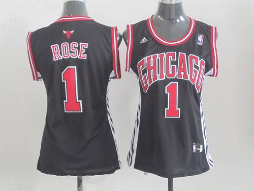 Bulls #1 Derrick Rose Black Women's Alternate Stitched NBA Jersey Bulls #1 Derrick Rose Black Women's Alternate Stitched NBA Jersey