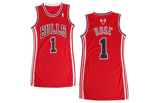 Bulls #1 Derrick Rose Red Women's Dress Stitched NBA Jersey Bulls #1 Derrick Rose Red Women's Dress Stitched NBA Jersey