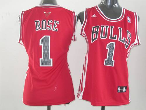 Bulls #1 Derrick Rose Red Women's Road Stitched NBA Jersey Bulls #1 Derrick Rose Red Women's Road Stitched NBA Jersey