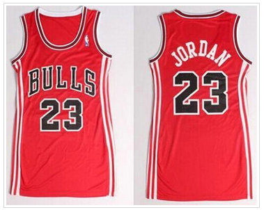 Women NBA Bulls #23 Michael Jordan Red Dress Stitched NBA Jersey Women NBA Bulls #23 Michael Jordan Red Dress Stitched NBA Jersey