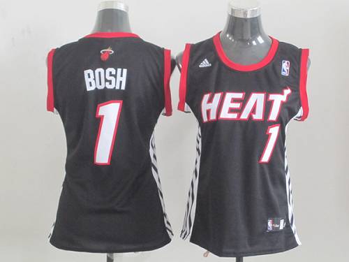 Heat #1 Chris Bosh Black Women's Road Stitched NBA Jersey Heat #1 Chris Bosh Black Women's Road Stitched NBA Jersey