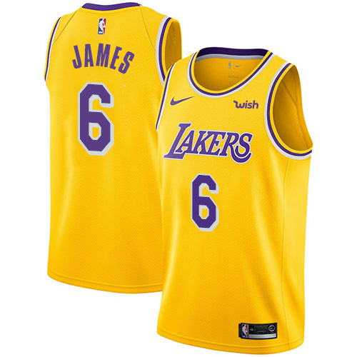 Women's Nike Lakers #6 LeBron James Gold Women's NBA Swingman Icon Edition Jersey Women's Nike Lakers #6 LeBron James Gold Women's NBA Swingman Icon Edition Jersey