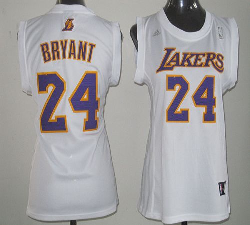 Lakers #24 Kobe Bryant White Women Fashion Stitched NBA Jersey Lakers #24 Kobe Bryant White Women Fashion Stitched NBA Jersey