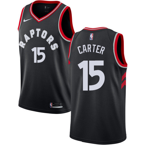 Raptors #15 Vince Carter Black Women's Basketball Swingman Statement Edition Jersey