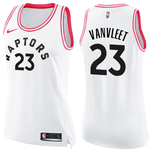 Nike Raptors #23 Fred VanVleet White Pink Women's NBA Swingman Fashion Jersey