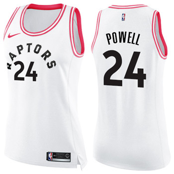 Nike Raptors #24 Norman Powell White Pink Women's NBA Swingman Fashion Jersey