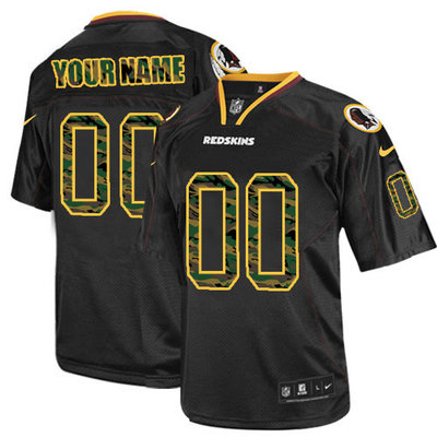 Nike Washington Redskins Customized Elite Camo Black Jerseys