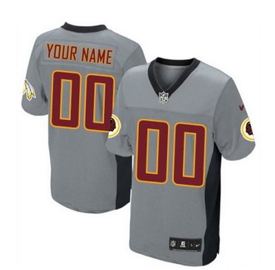 Men's Nike Washington Redskins Customized Limited Grey Shadow NFL Jersey
