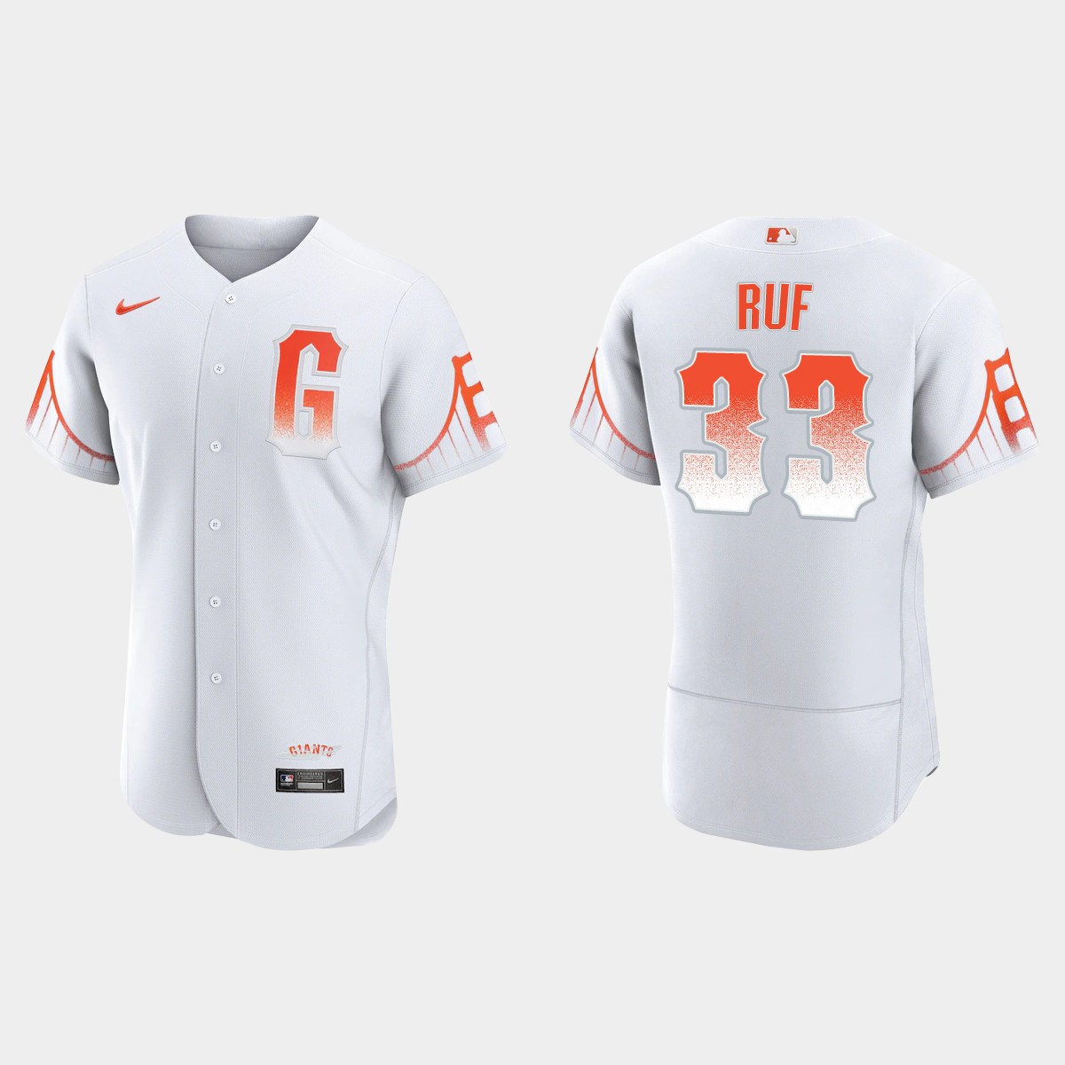 San Francisco Giants #33 Darin Ruf Men's 2021 City Connect Authentic White Jersey