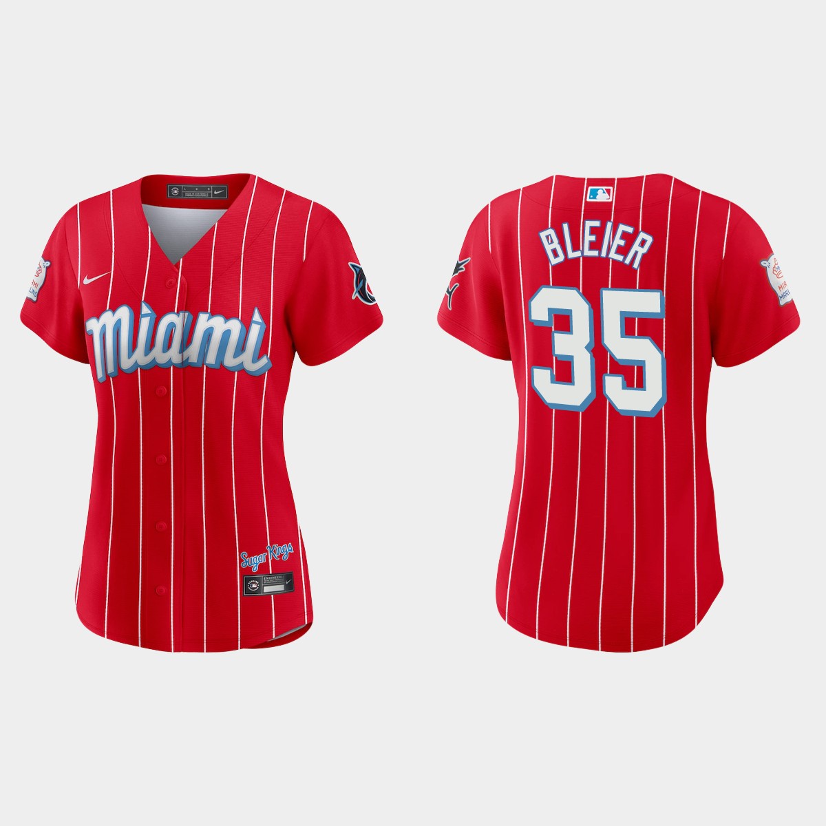 Miami Marlins #35 Richard Bleier Women's Nike 2021 City Connect Authentic MLB Jersey Red Miami Marlins #35 Richard Bleier Women's Nike 2021 City Connect Authentic MLB Jersey Red