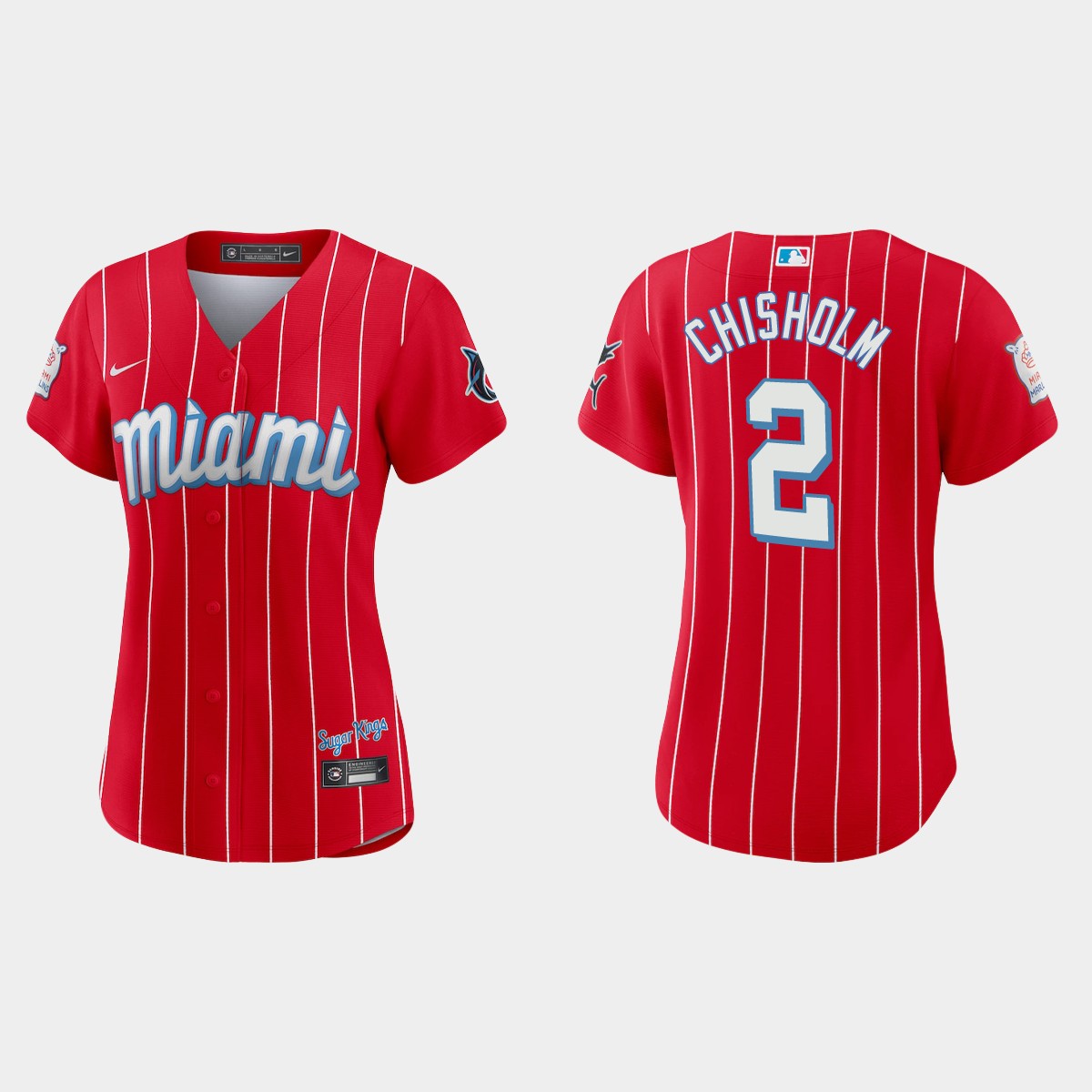 Miami Marlins #2 Jazz Chisholm Women's Nike 2021 City Connect Authentic MLB Jersey Red Miami Marlins #2 Jazz Chisholm Women's Nike 2021 City Connect Authentic MLB Jersey Red
