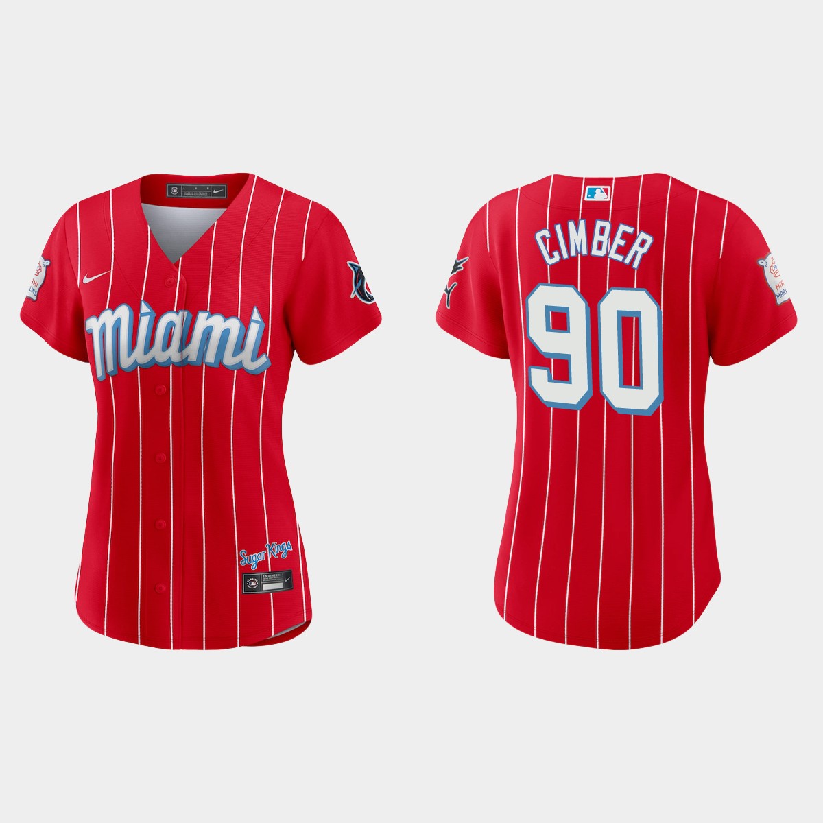 Miami Marlins #90 Adam Cimber Women's Nike 2021 City Connect Authentic MLB Jersey Red Miami Marlins #90 Adam Cimber Women's Nike 2021 City Connect Authentic MLB Jersey Red