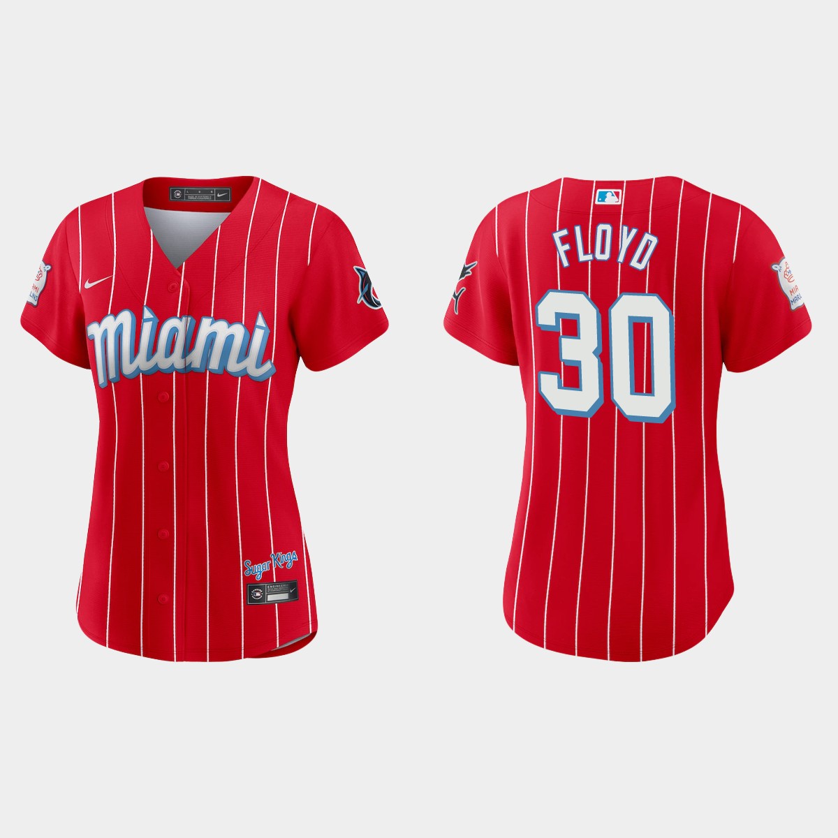 Miami Marlins #30 Cliff Floyd Women's Nike 2021 City Connect Authentic MLB Jersey Red Miami Marlins #30 Cliff Floyd Women's Nike 2021 City Connect Authentic MLB Jersey Red