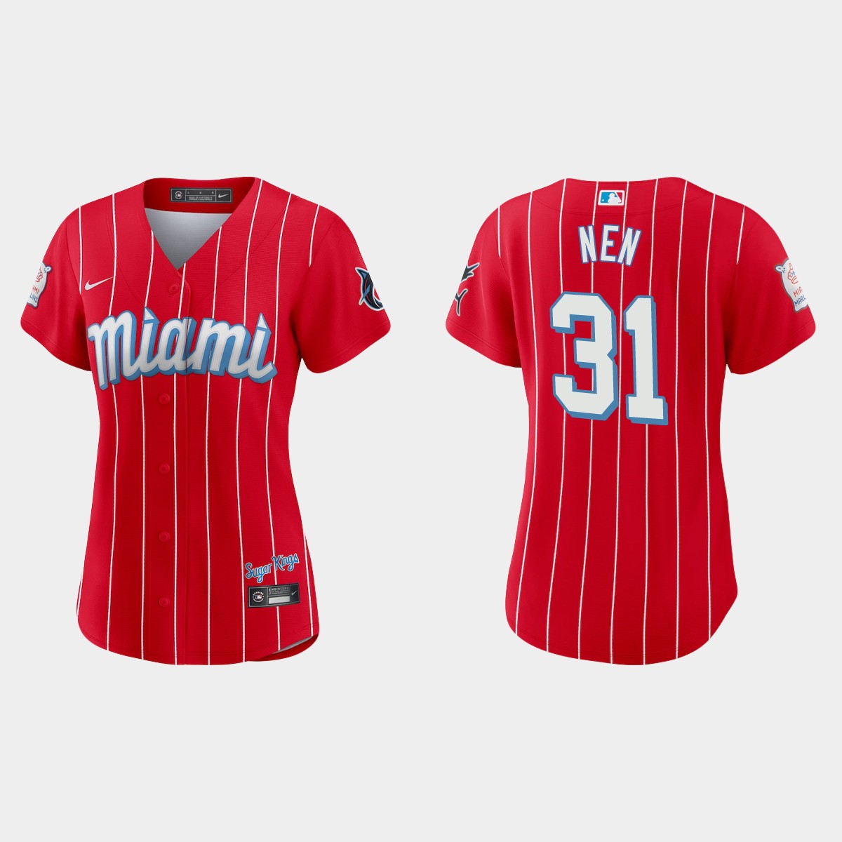 Miami Marlins #31 Robb Nen Women's Nike 2021 City Connect Authentic MLB Jersey Red Miami Marlins #31 Robb Nen Women's Nike 2021 City Connect Authentic MLB Jersey Red