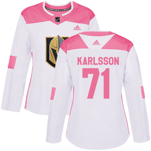 Adidas Golden Knights #71 William Karlsson White Pink Authentic Fashion Women's Stitched NHL Jersey Adidas Golden Knights #71 William Karlsson White Pink Authentic Fashion Women's Stitched NHL Jersey