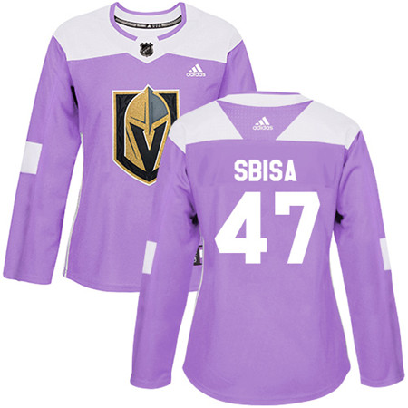 Adidas Golden Knights #47 Luca Sbisa Purple Authentic Fights Cancer Women's Stitched NHL Jersey Adidas Golden Knights #47 Luca Sbisa Purple Authentic Fights Cancer Women's Stitched NHL Jersey