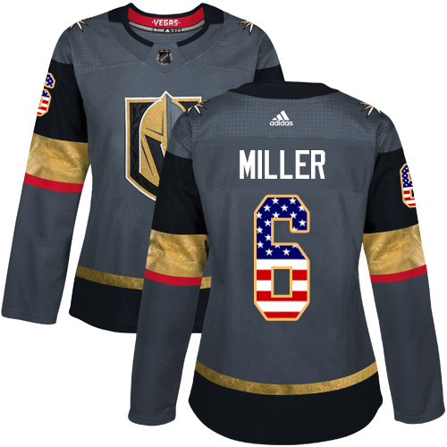 Adidas Golden Knights #6 Colin Miller Grey Home Authentic USA Flag Women's Stitched NHL Jersey Adidas Golden Knights #6 Colin Miller Grey Home Authentic USA Flag Women's Stitched NHL Jersey