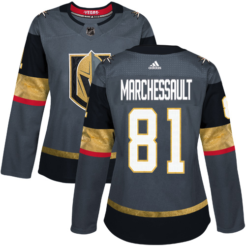 Adidas Golden Knights #81 Jonathan Marchessault Grey Home Authentic Women's Stitched NHL Jersey Adidas Golden Knights #81 Jonathan Marchessault Grey Home Authentic Women's Stitched NHL Jersey