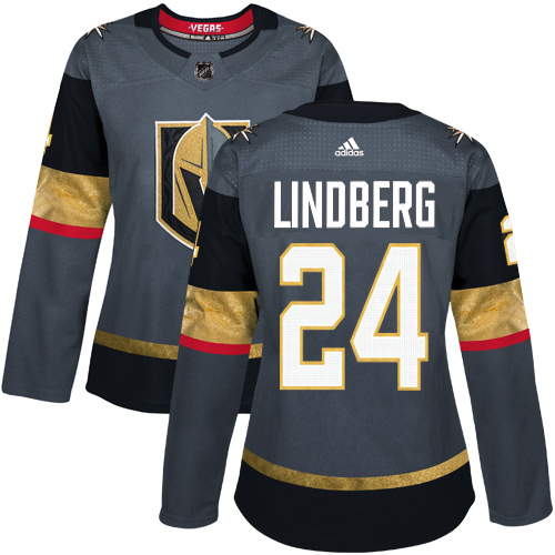 Adidas Golden Knights #24 Oscar Lindberg Grey Home Authentic Women's Stitched NHL Jersey Adidas Golden Knights #24 Oscar Lindberg Grey Home Authentic Women's Stitched NHL Jersey