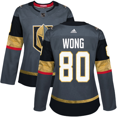 Adidas Golden Knights #80 Tyler Wong Grey Home Authentic Women's Stitched NHL Jersey Adidas Golden Knights #80 Tyler Wong Grey Home Authentic Women's Stitched NHL Jersey