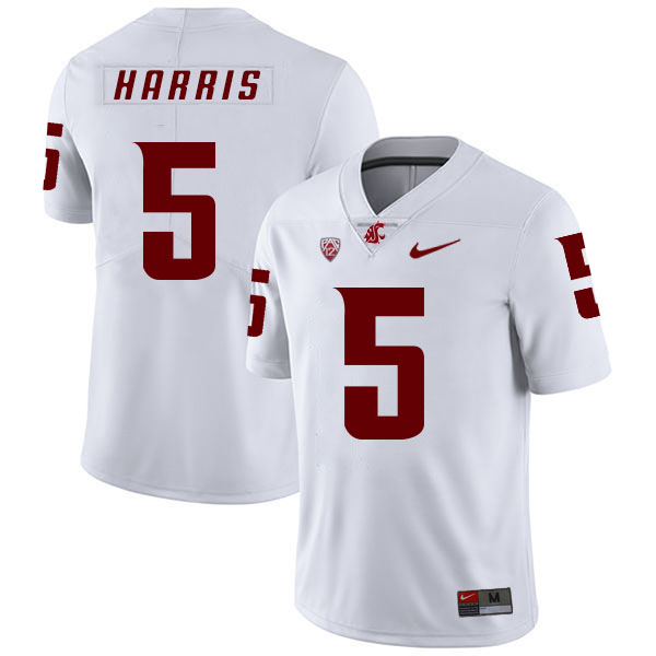 Washington State Cougars 5 Travell Harris White College Football Jersey Washington State Cougars 5 Travell Harris White College Football Jersey