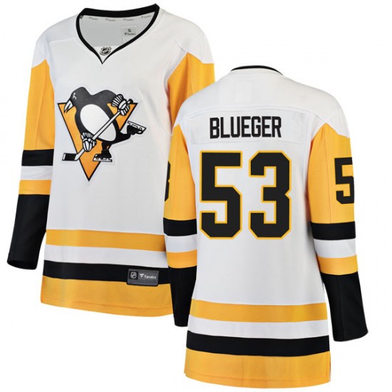Women Penguins #53 Teddy Blueger White Hockey Jersey Women Penguins #53 Teddy Blueger White Hockey Jersey