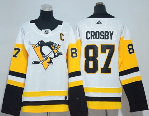 Adidas Penguins #87 Sidney Crosby White Road Authentic Women's Stitched NHL Jersey Adidas Penguins #87 Sidney Crosby White Road Authentic Women's Stitched NHL Jersey