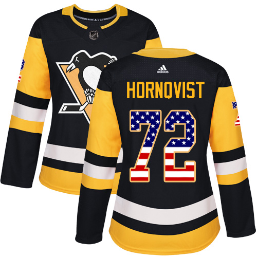 Adidas Penguins #72 Patric Hornqvist Black Home Authentic USA Flag Women's Stitched NHL Jersey Adidas Penguins #72 Patric Hornqvist Black Home Authentic USA Flag Women's Stitched NHL Jersey
