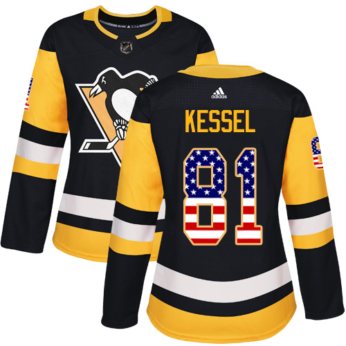 Adidas Penguins #81 Phil Kessel Black Home Authentic USA Flag Women's Stitched NHL Jersey Adidas Penguins #81 Phil Kessel Black Home Authentic USA Flag Women's Stitched NHL Jersey