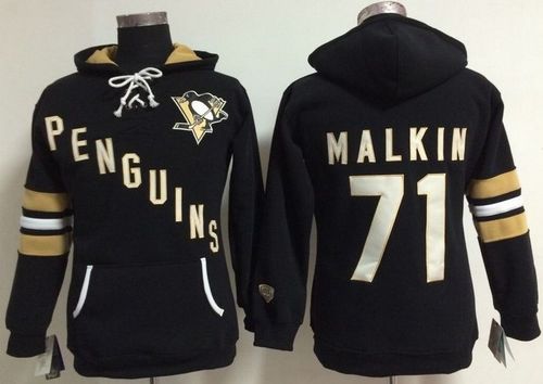 Pittsburgh Penguins #71 Evgeni Malkin Black Women's Old Time Heidi NHL Hoodie Pittsburgh Penguins #71 Evgeni Malkin Black Women's Old Time Heidi NHL Hoodie