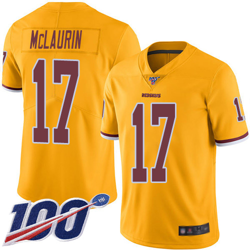 Redskins #17 Terry McLaurin Gold Youth Stitched Football Limited Rush 100th Season Jersey Redskins #17 Terry McLaurin Gold Youth Stitched Football Limited Rush 100th Season Jersey
